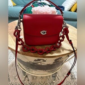 Coach Red Leather Shoulder Bag